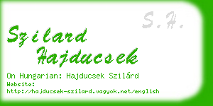 szilard hajducsek business card